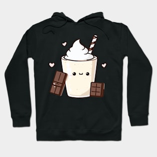 Kawaii Vanilla Milkshake and Chocolate with Hearts | Design for Kawaii Food Lovers Hoodie